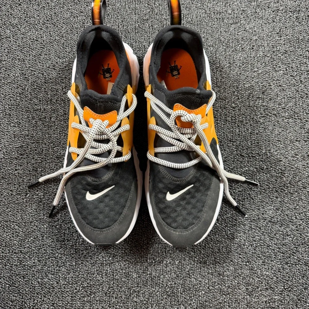 Nike React Presto GS Black Orange Halloween CK2403-001 Women 8.5 Running Trainer
